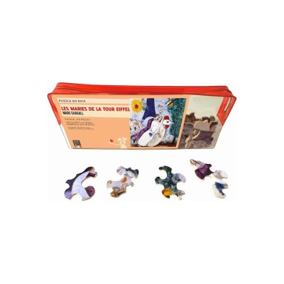 Puzzle en bois - art maxi 24 pièces - chagall : les mariées de la tour eiffel  Puzzle Michele Wilson    060502